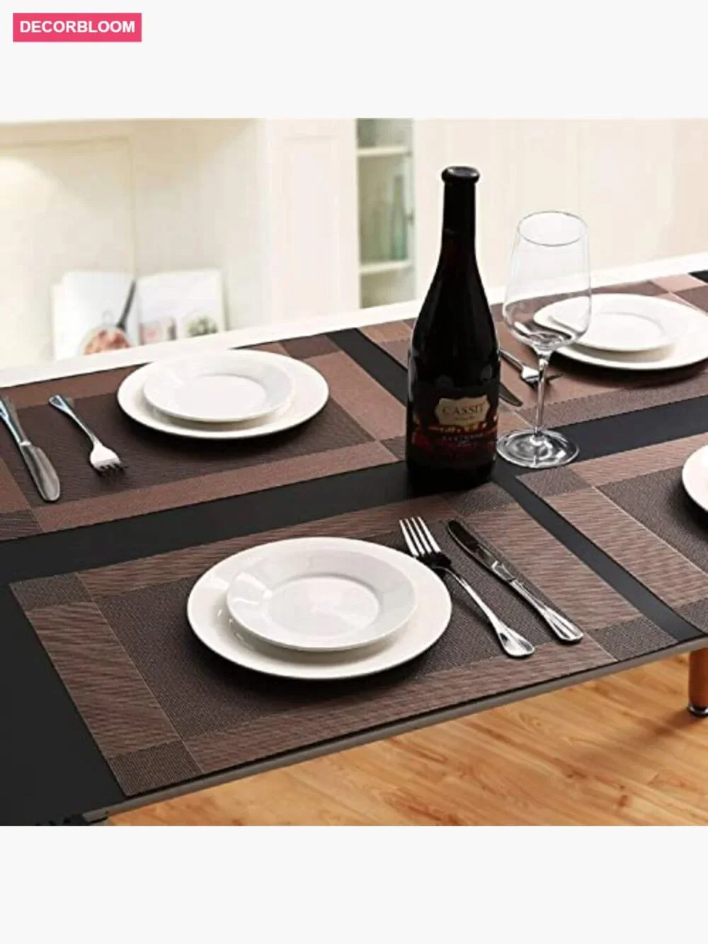 Washable PVC Placemats Set of 6 with Table Runner